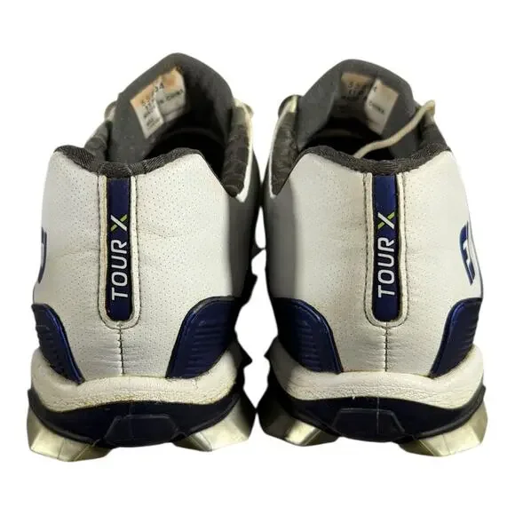 FootJoy Tour X Golf Shoes Men’s 11M White Navy Cleated 55404 - Picture 5 of 7